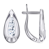 Серьги из серебра с фианитами