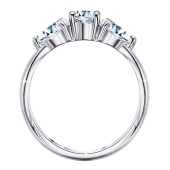 Кольцо из серебра с фианитами