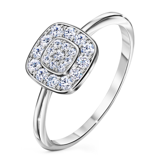 Кольцо из серебра с позолотой и фианитами