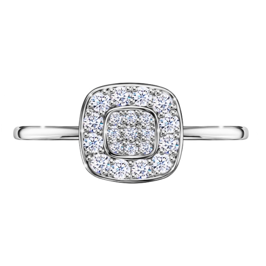 Кольцо из серебра с позолотой и фианитами