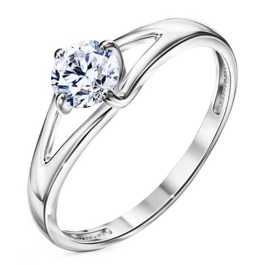 Кольцо из серебра с фианитами