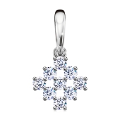 Подвеска из серебра с фианитами