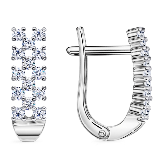 Серьги из серебра с опалами и эмалью