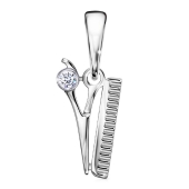 Подвеска из серебра с фианитом