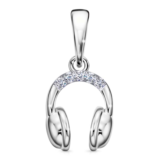 Подвеска из серебра с кварцем и фианитами