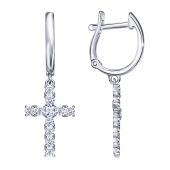 Серьги из серебра с фианитами