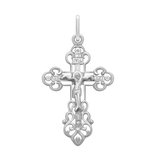 Подвеска-крест из серебра с фианитами