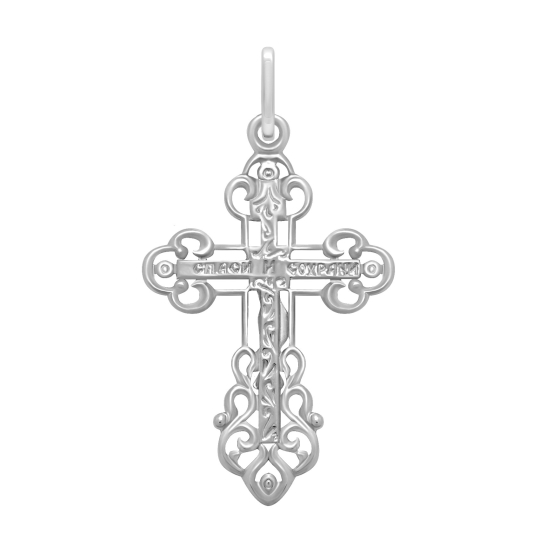 Подвеска-крест из серебра с фианитами