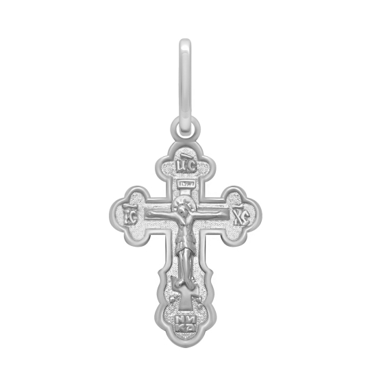 Подвеска-крест из серебра с бриллиантом