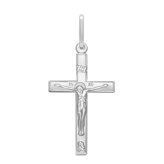 Подвеска-крест из серебра с бриллиантом