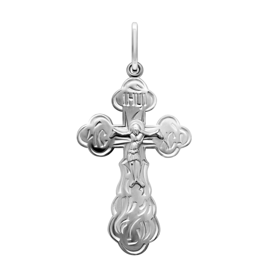 Подвеска-крест из серебра с фианитами