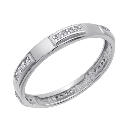 Кольцо из серебра с празиолитом и фианитами