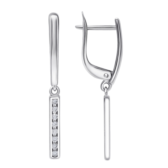 Серьги из серебра с агатами и фианитами