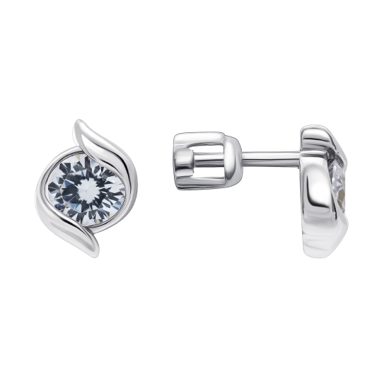 Серьги из серебра с эмалью "Зайки"