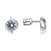 Серьги из серебра с фианитами