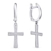 Серьги из серебра с фианитами
