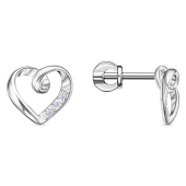 Серьги из серебра с фианитами