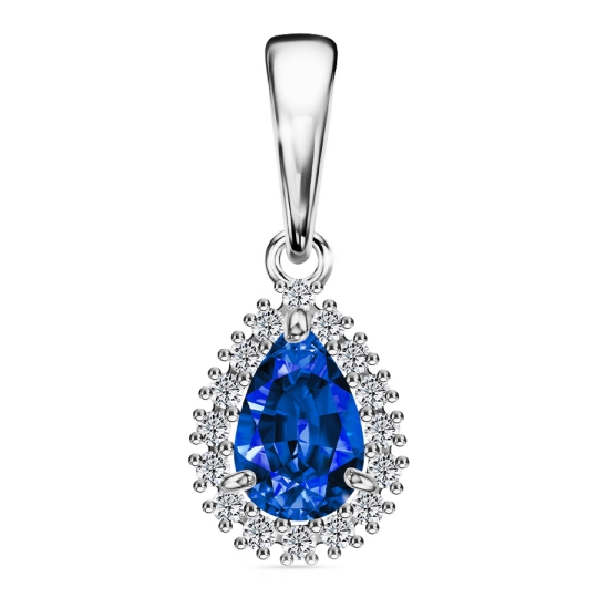 Подвеска из серебра с ювелирными кристаллами и фианитами