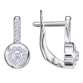 Серьги из серебра с фианитами