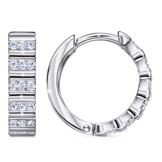 Серьги из серебра с фианитами