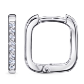 Серьги из серебра с фианитами