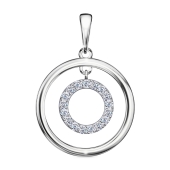 Подвеска из серебра с фианитами