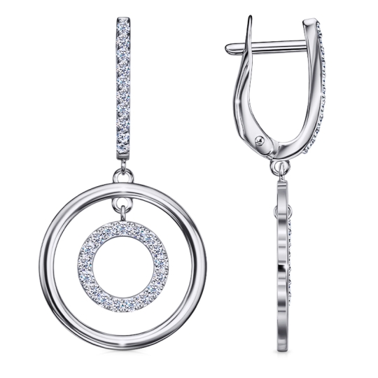 Подвеска из серебра с фианитами