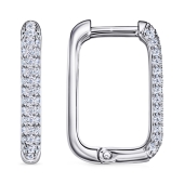 Серьги из серебра с фианитами