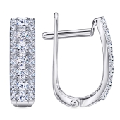 Серьги из серебра с фианитами