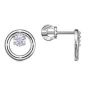 Серьги из серебра с фианитами