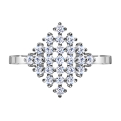 Кольцо из серебра с фианитами