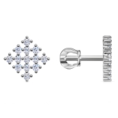 Серьги из серебра с фианитами