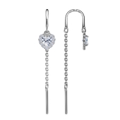 Серьги из серебра с фианитами