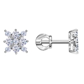 Серьги из серебра с фианитами