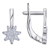 Серьги из серебра с фианитами