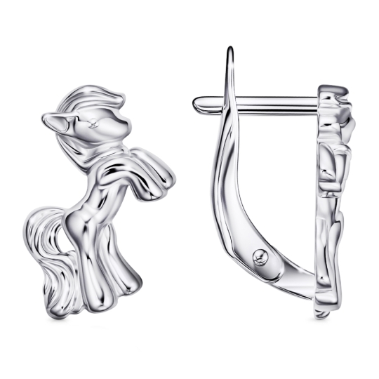 Одиночная серьга из серебра с чернением