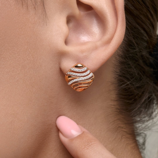 Серьги из белого золота с фианитами