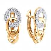 Серьги из золота с фианитами