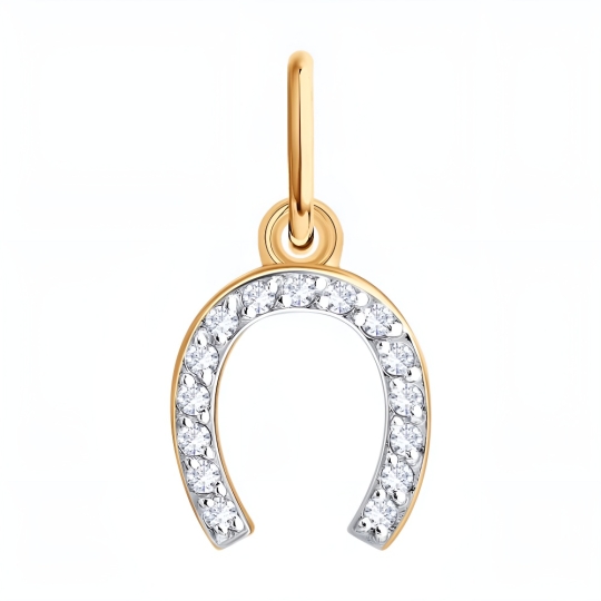 Подвеска из белого золота с фианитами