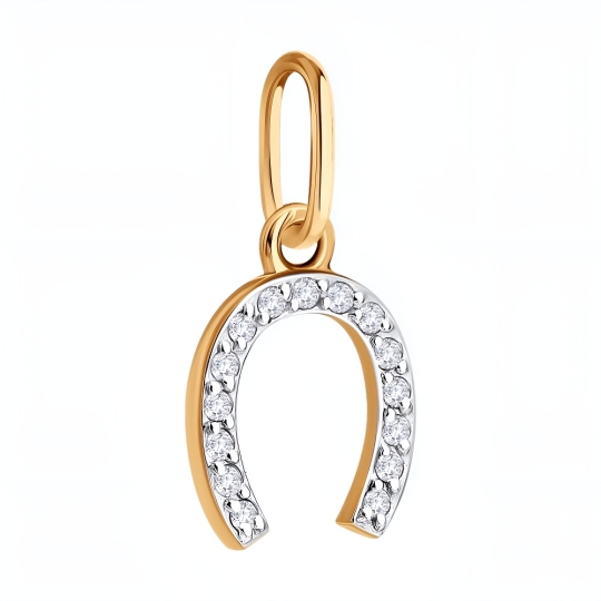 Подвеска из белого золота с фианитами