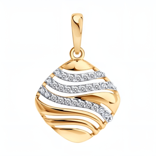 Серьги из золота с фианитами