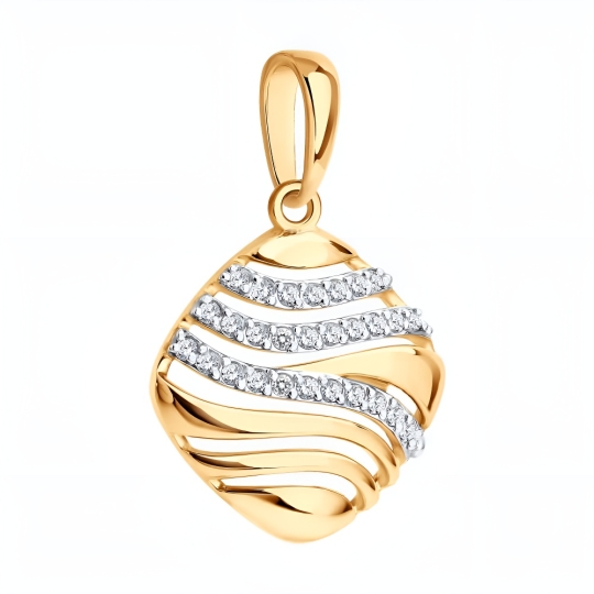 Серьги из золота с фианитами