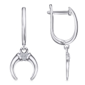 Серьги из серебра с фианитами