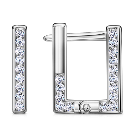 Серьги из серебра с фианитами