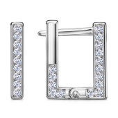 Серьги из серебра с фианитами