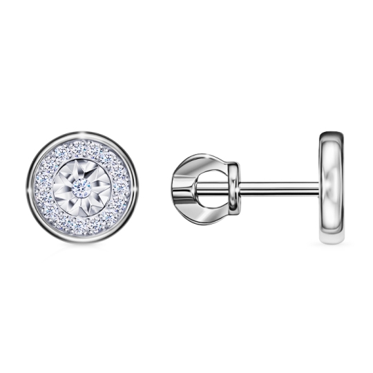 Серьги из серебра с топазами и фианитами