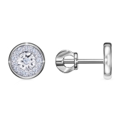 Серьги из серебра с фианитами