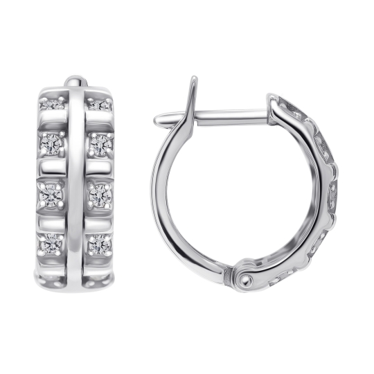 Серьги из серебра с фианитами