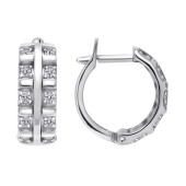 Серьги из серебра с фианитами