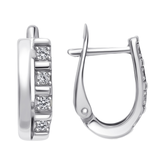 Серьги из серебра с ювелирными кристаллами